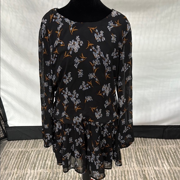 Trixxi Black Ruffled Tiered Long Sleeve Dress - Picture 1 of 5